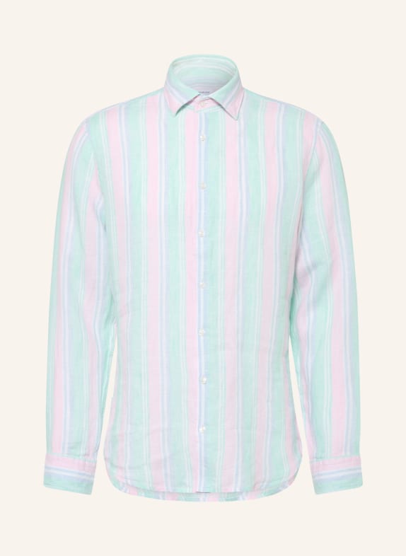 seidensticker Linnen overhemd Shaped Fit MINT / ROZE / LICHTBLAUW
