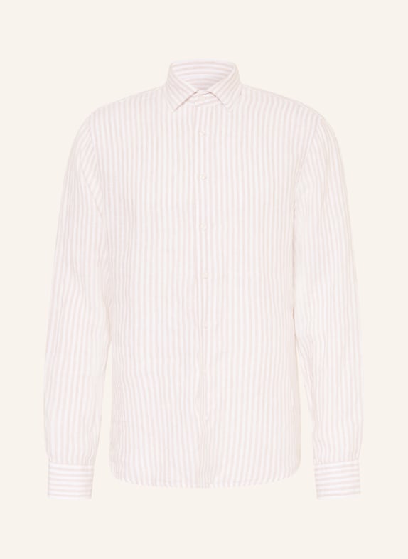 seidensticker Leinenhemd Shaped Fit BEIGE / WEISS