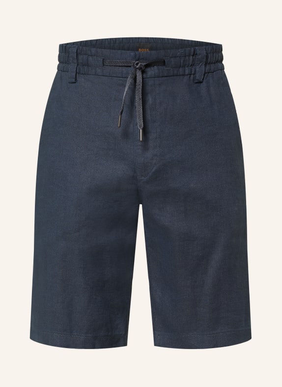 BOSS Chinoshorts CHINO Tapered Fit met linnen DONKERBLAUW