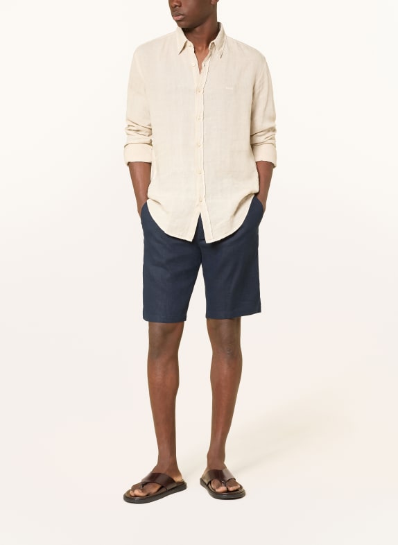 BOSS Chinoshorts CHINO Tapered Fit med linne MÖRKBLÅ