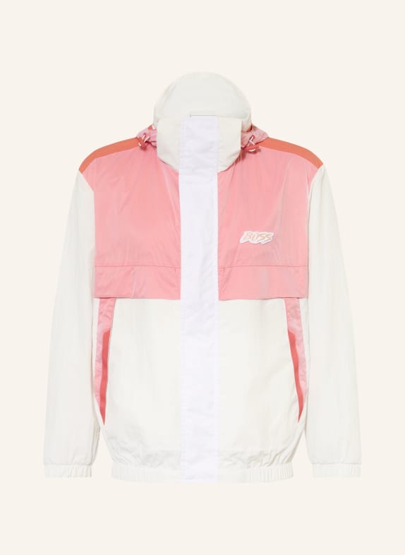 BOSS Blouson OBERLE mit abnehmbarer Kapuze WEISS / HELLROT