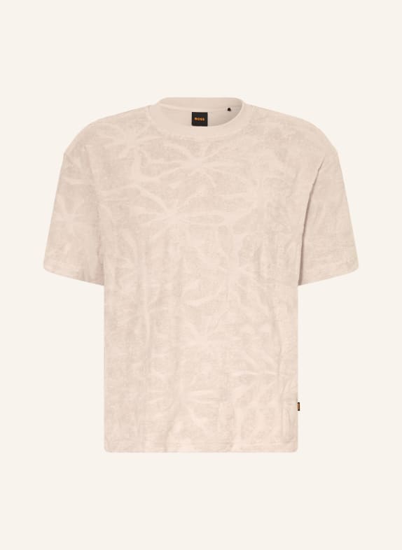 BOSS T-Shirt FLOWER aus Frottee BEIGE