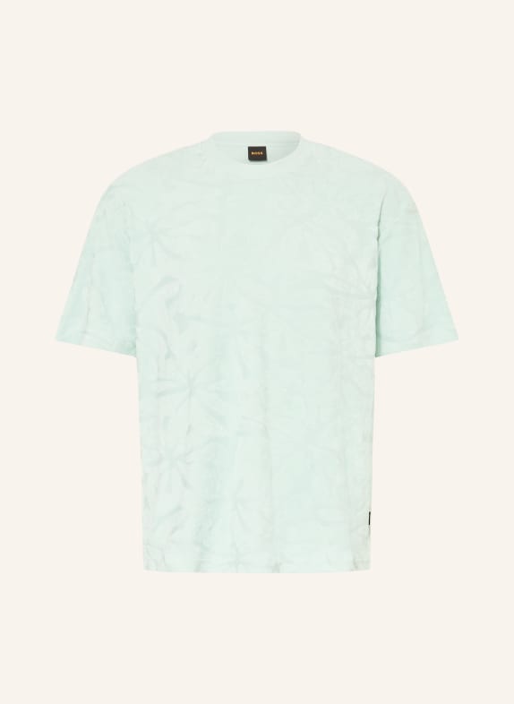 BOSS T-Shirt FLOWER aus Frottee MINT