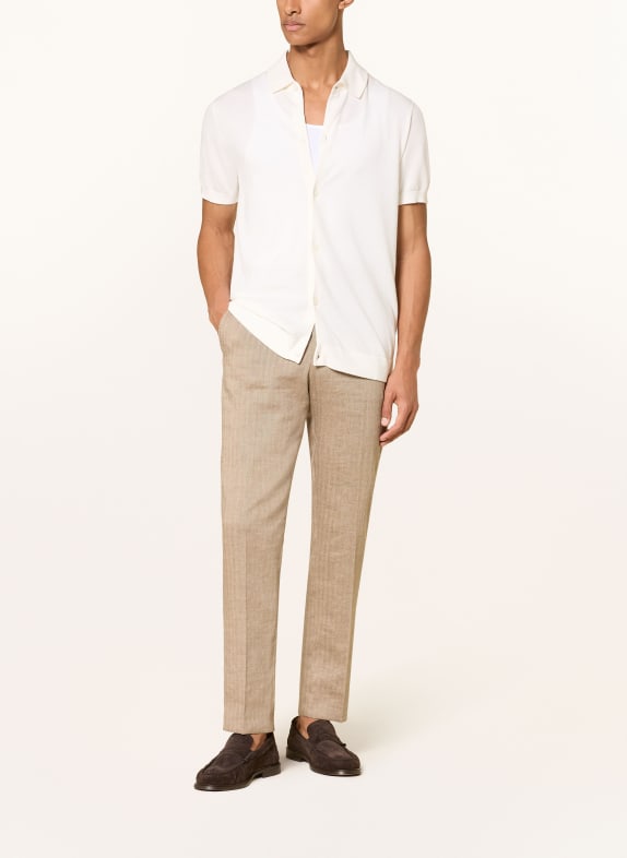 STRELLSON Gebreid overhemd ROBAS Regular Fit WIT