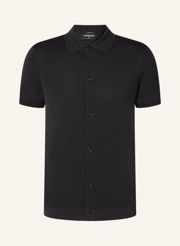 STRELLSON Strickhemd ROBAS Regular Fit SCHWARZ