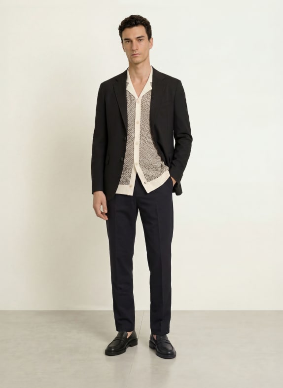 STRELLSON TOMEO-pakbroek Regular Fit met linnen 001 Black 001