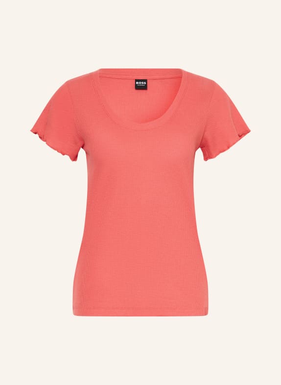 BOSS Schlafshirt COSY WAFFLE DUNKELORANGE