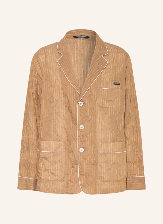 DOLCE & GABBANA Sakko Regular Fit mit Leinen BRAUN / CREME