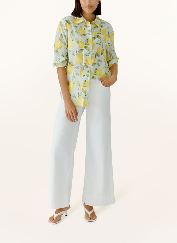oui Overhemdblouse MINT / GEEL / WIT
