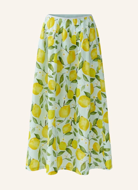 oui Jupe plissée en lin et fil pailleté VERT / JAUNE / TURQUOISE