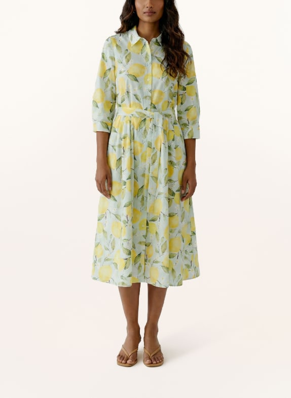 oui Hemdblusenkleid mit 3/4-Arm HELLGRÜN / GELB / GRÜN