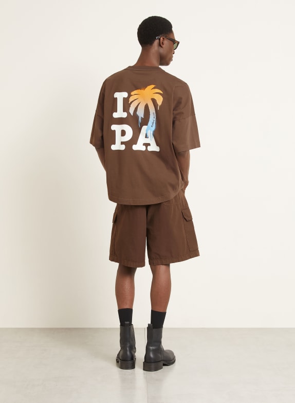 Palm Angels T-shirt BRUIN / ORANJE / WIT