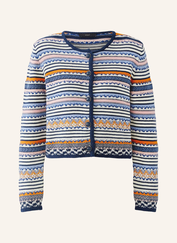 oui Cardigan DARK BLUE / ORANGE / WHITE