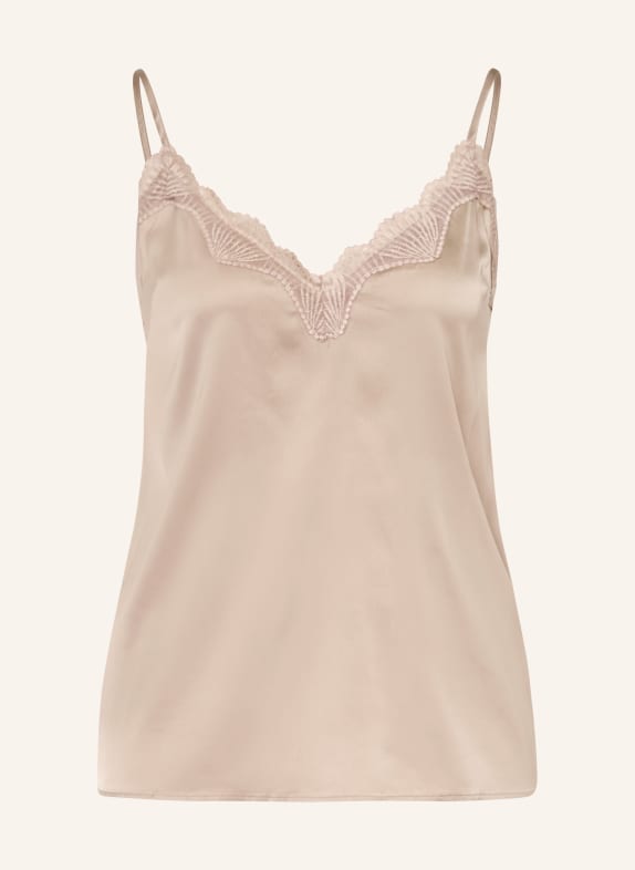 rosemunde Satintop PENELOPE mit Spitze BEIGE
