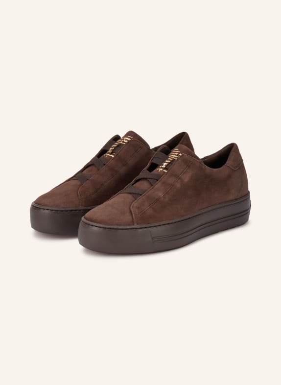 paul green sneaker DARK BROWN / GOLD