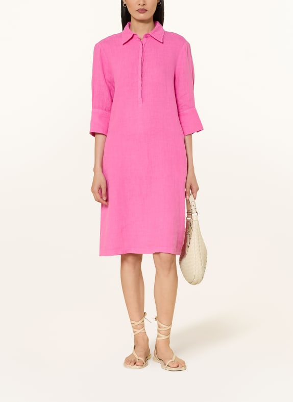 MARC AUREL Leinenkleid mit 3/4-Arm PINK