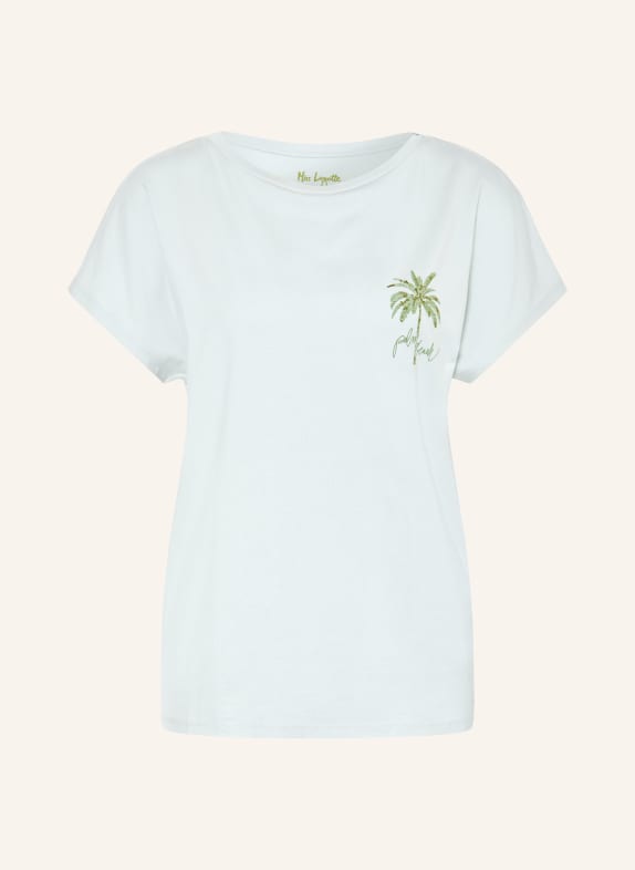 Miss Lagotte T-shirt with gemstones LIGHT BLUE / GREEN