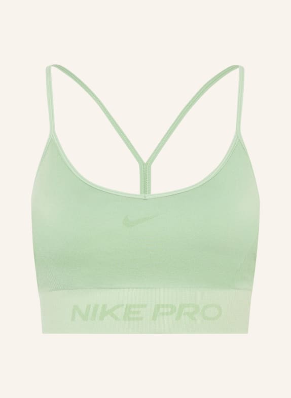 Nike Biustonosz sportowy PRO SEAMLESS JASNOZIELONY