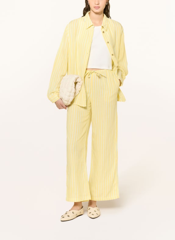 ONLY Marlene-broek GEEL / LICHTGROEN / WIT