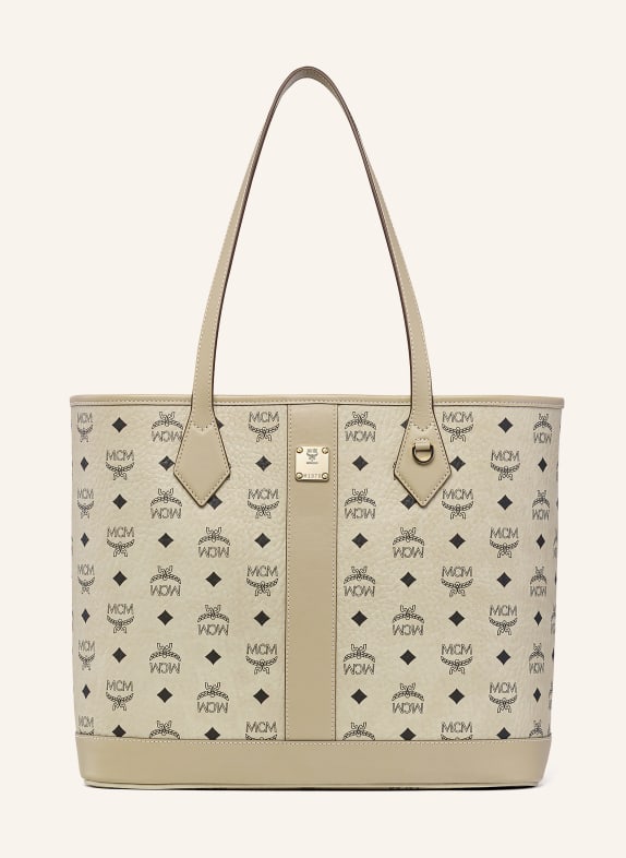 MCM Shopper LIZ MEDIUM mit Pouch CREME / SCHWARZ