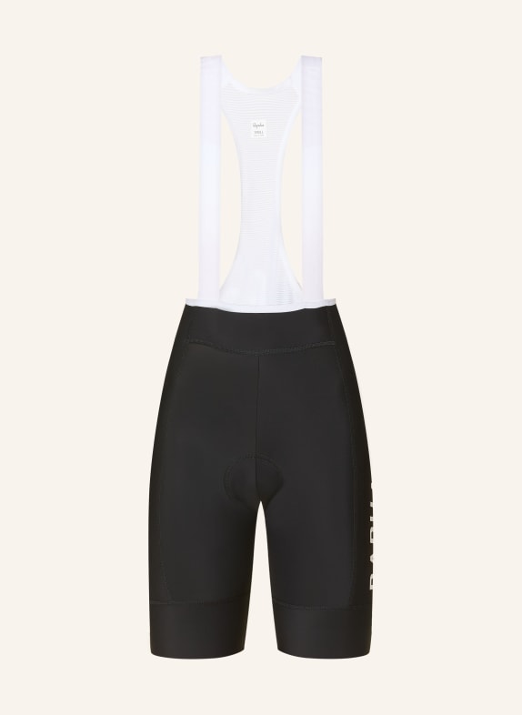 Rapha Cyklistické kalhoty WOMEN'S PRO TEAM TRAINING BIB s ramínky a polstrovaným sedlem ČERNÁ / BÍLÁ