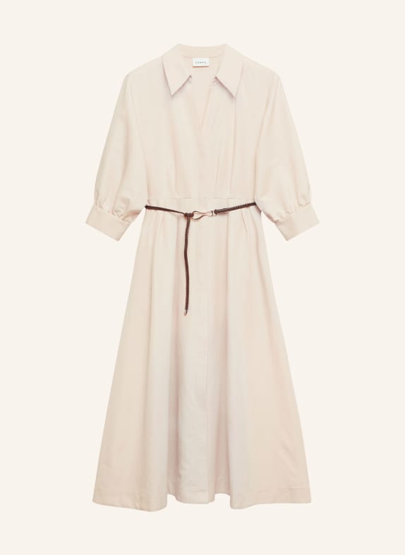 comma Dress with 3/4 sleeves and linen ECRU