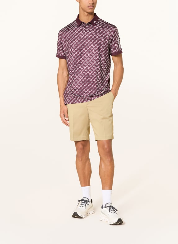 J.LINDEBERG Funktions-Poloshirt DUNKELROT / CREME