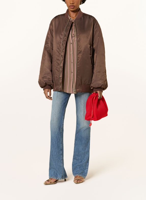 The Frankie Shop Oversized-Blouson ASTRA aus Satin BRAUN