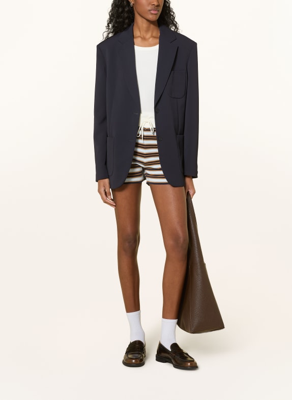adidas Originals Frotteshorts BOOTY mit Galonstreifen HELLBLAU / COGNAC / DUNKELBLAU