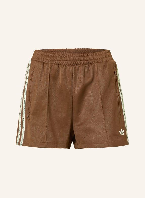 adidas Originals SUMMER GLOW Shorts with Galon Stripes BROWN / LIGHT GREEN / WHITE