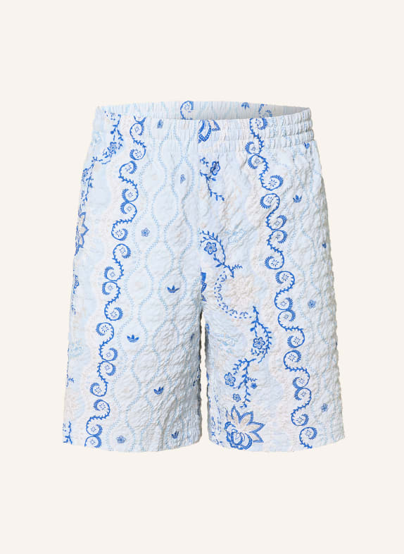 adidas Originals Short en seersucker imprimé CRÈME / BLEU CLAIR / BLEU