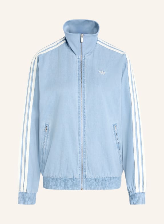 adidas Originals Džínová bunda ADIDAS ORIGINALS SUMMER GLOW DENIM FIREBIRD TMAVĚ MODRÁ / BÍLÁ