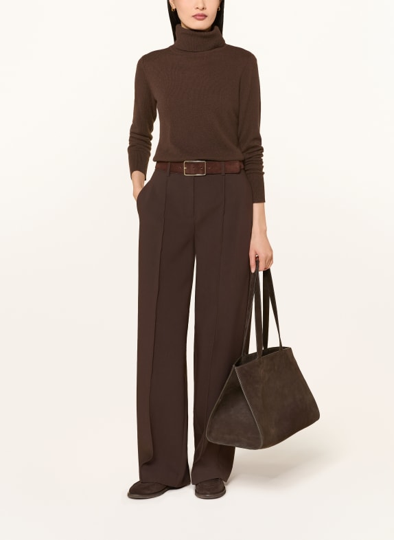 darling harbour Rollkragenpullover aus Cashmere DARK BROWN