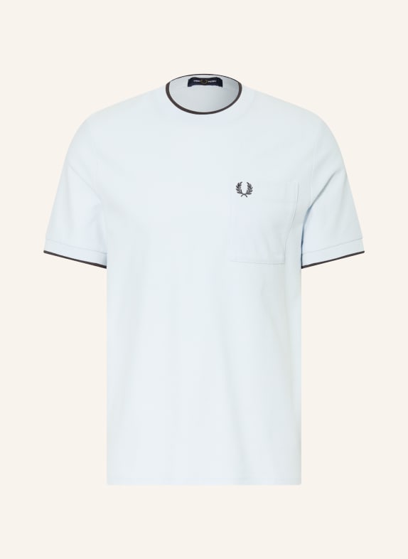 FRED PERRY Piqué T-shirt LIGHT BLUE / DARK BLUE