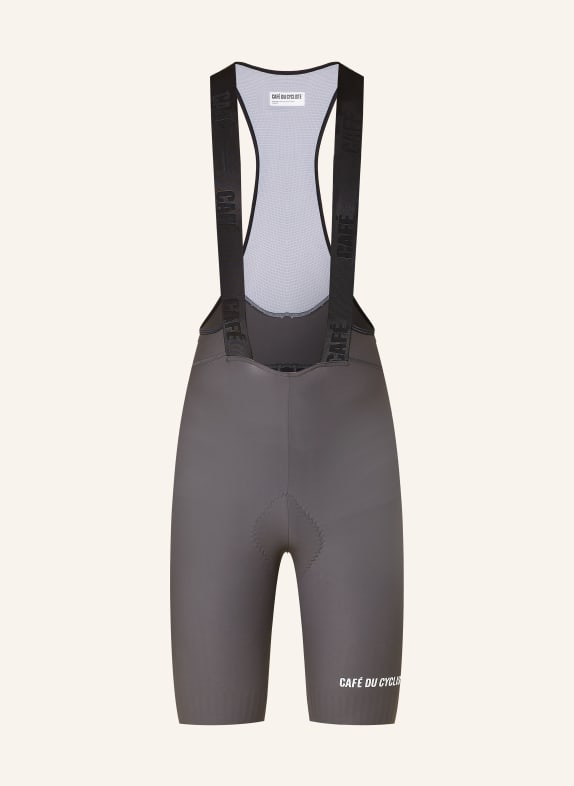 CAFÉ DU CYCLISTE Cykelshorts med stropper og polstret indlæg MARINETTE MØRKEGRÅ / SORT