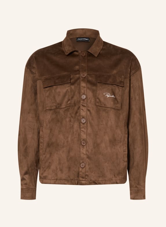 PEGADOR Overjacket MADIKERI in Lederoptik DUNKELBRAUN