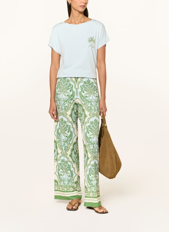Miss Lagotte Marlene-broek GROEN / ECRU / LICHTBLAUW
