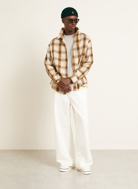 AMI PARIS Hemd Comfort Fit CREME / BRAUN / WEISS