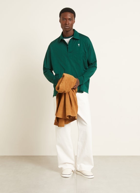 AMI PARIS Jersey-Poloshirt DUNKELGRÜN