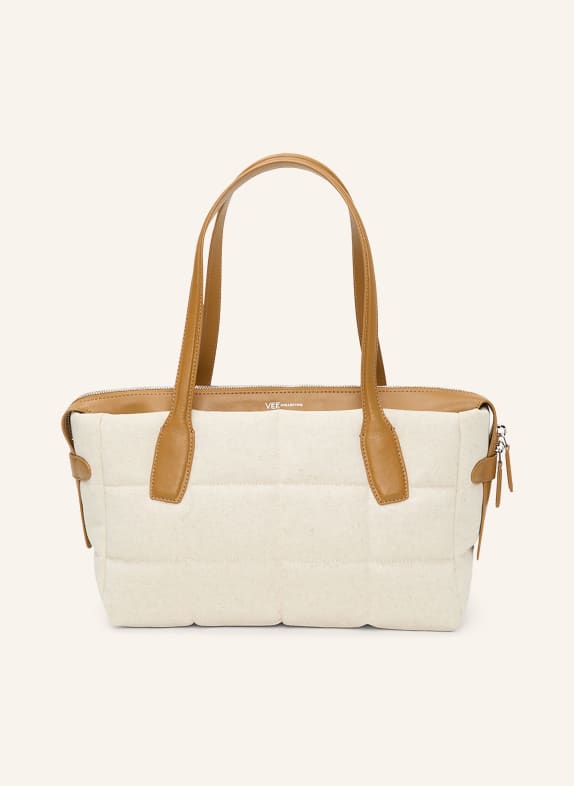 Vee Collective TELA SMALL Tote Bag CREAM / SILVER / BROWN