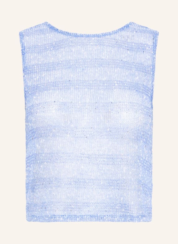 ICHI Stricktop IHPILOUA mit Pailletten HELLBLAU / SILBER / WEISS