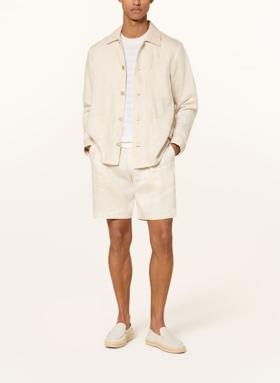 BOSS Linnebyxor PERIN Tapered Fit BEIGE