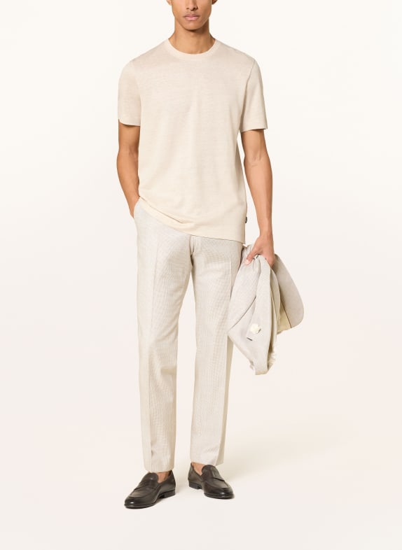 BOSS T-shirt THOMPSON med hør BEIGE