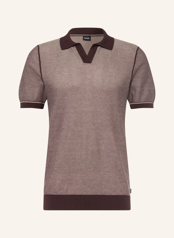 BOSS Strick-Poloshirt NARCISO DUNKELBRAUN