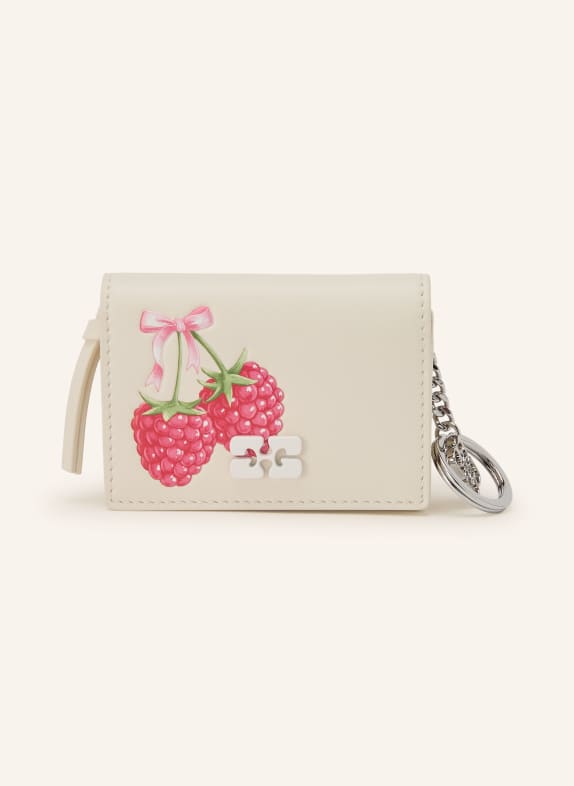 GANNI Card case CREAM / PINK / GREEN