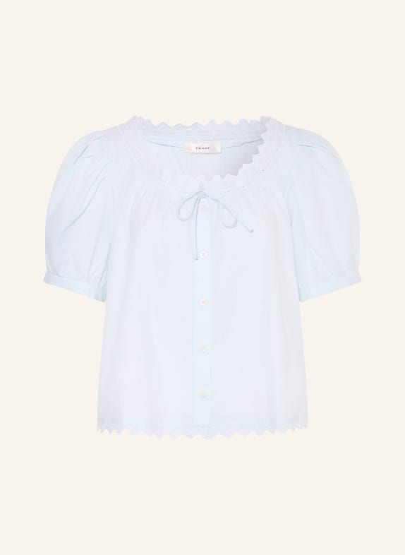 FRAME Blusenshirt THE SERENE mit Rüschen HELLBLAU / WEISS