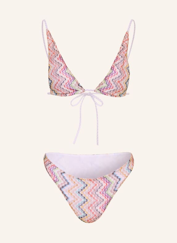 MISSONI Trojúhelníkové bikiny BÍLÁ / ŽLUTÁ / TYRKYSOVÁ