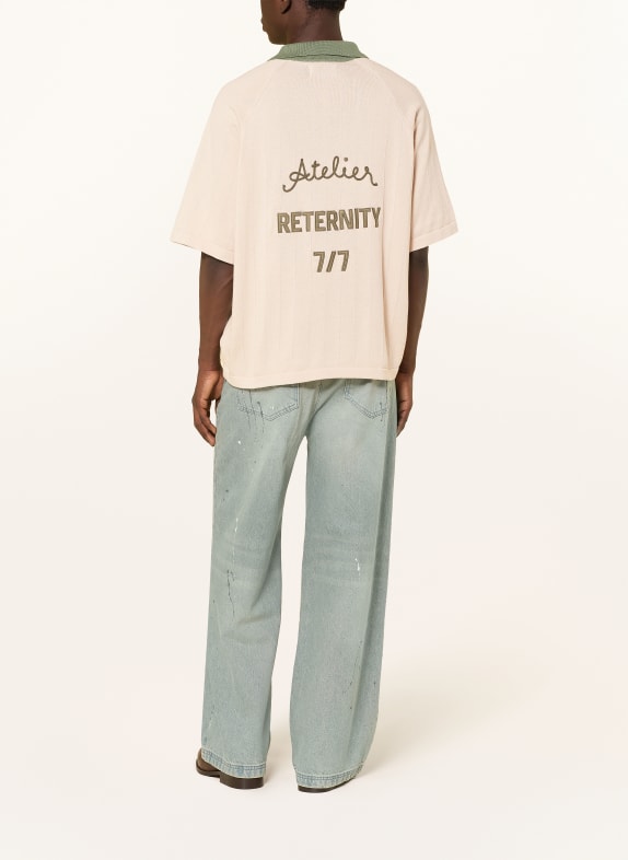 RETERNITY Gebreid poloshirt BEIGE / OLIJF