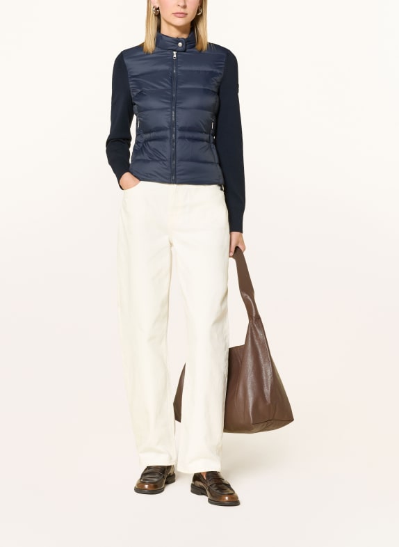 TOMMY HILFIGER Steppjacke im Materialmix DUNKELBLAU