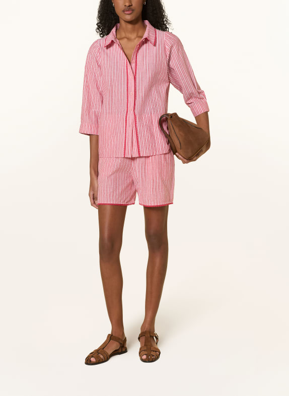 lollys laundry BONOLL-blouse met 3/4-mouwen LICHTROOD / ROZE / WIT